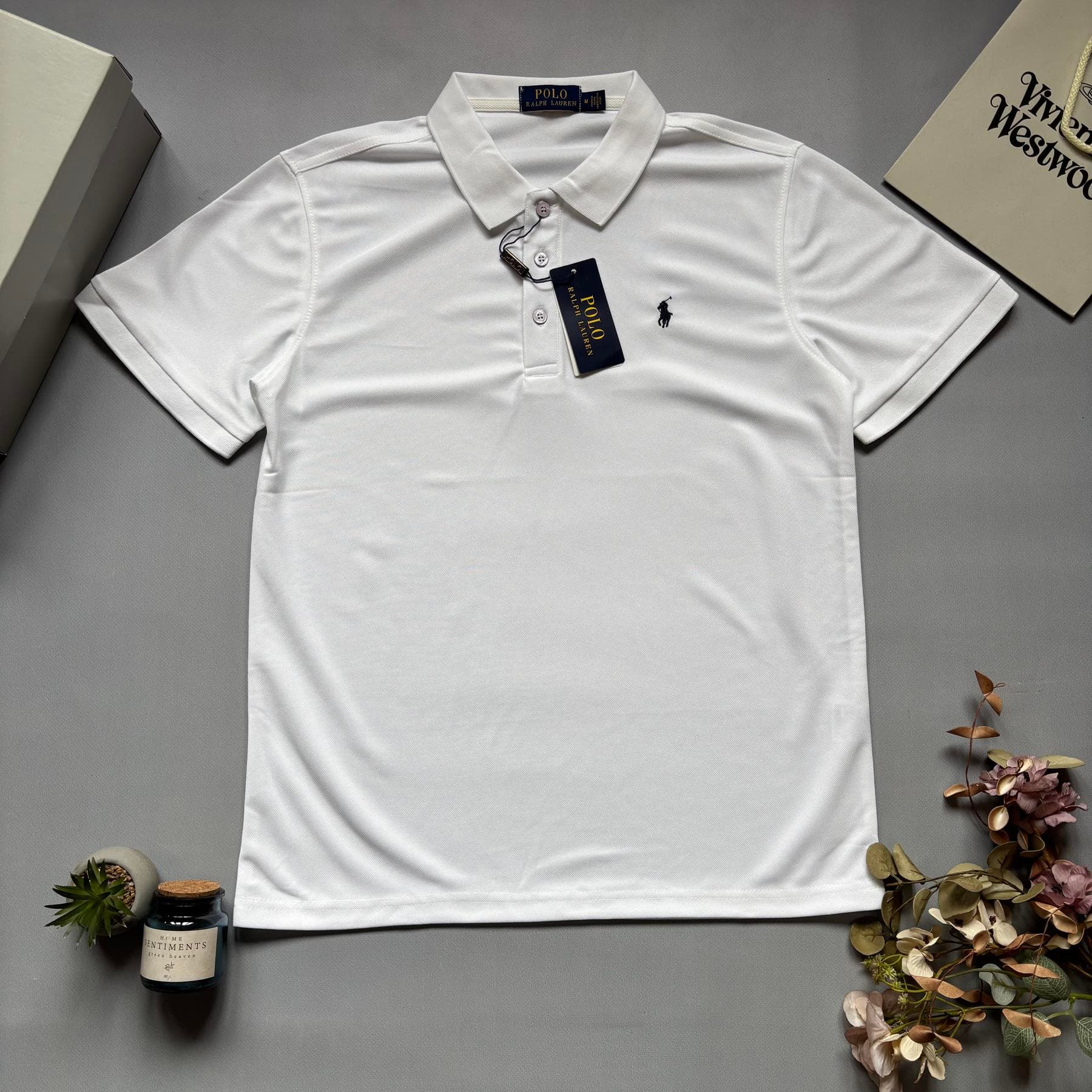 Polo T-shirt with комірцем White