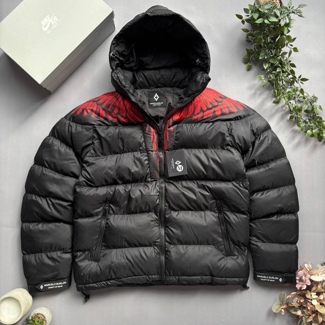 Marcelo Burlon Puffer jacket Red