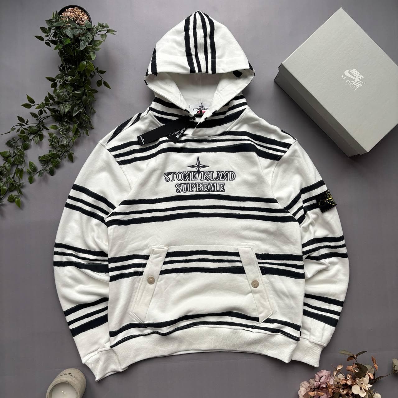 Stone Island x Supreme Hoodie Біле