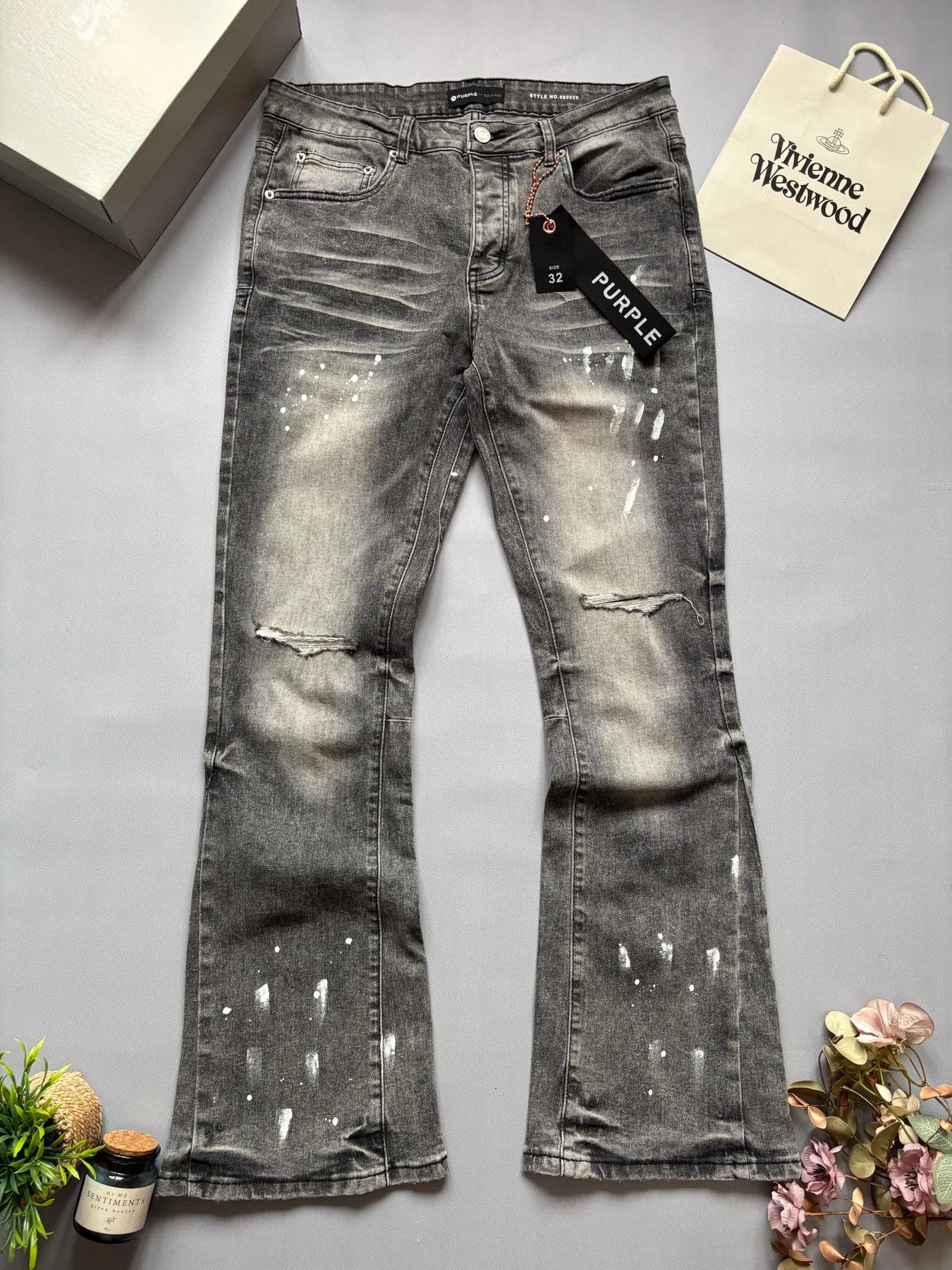 Purple Brand Flared Jeans Grey 150