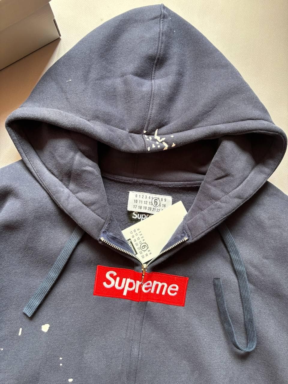 Supreme x Maison Margiela Zip hoodie Blue, photo 4