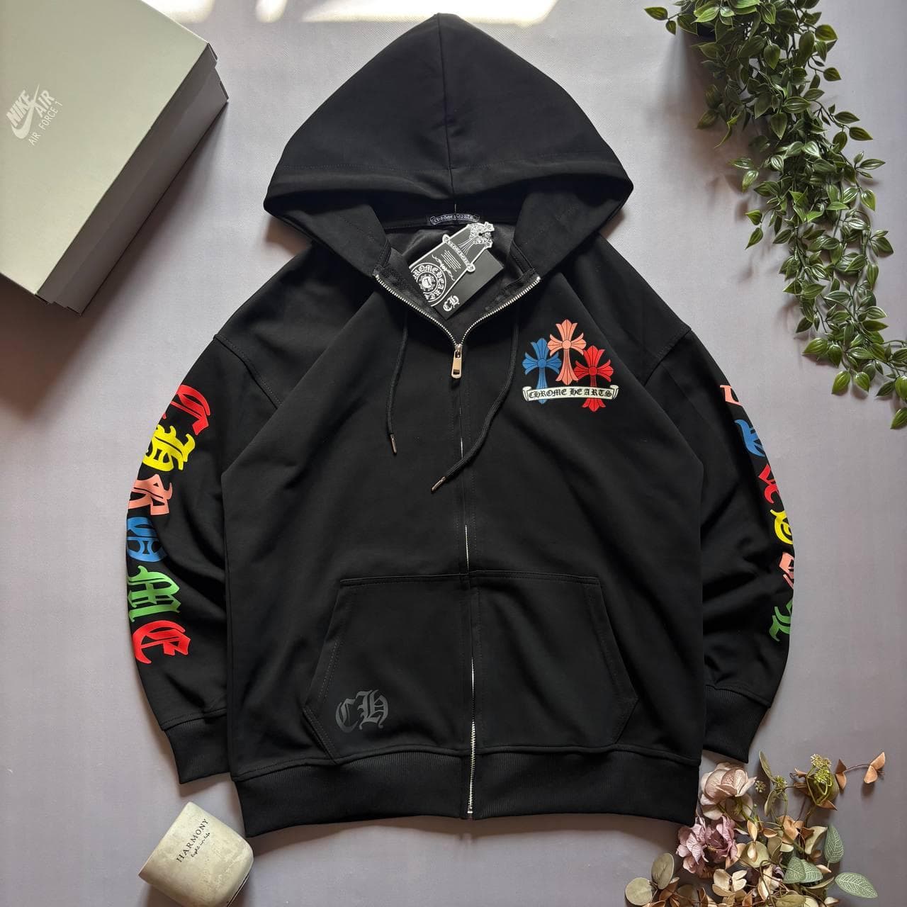 Chrome Hearts Кольорові Хрести Зіп Hoodie