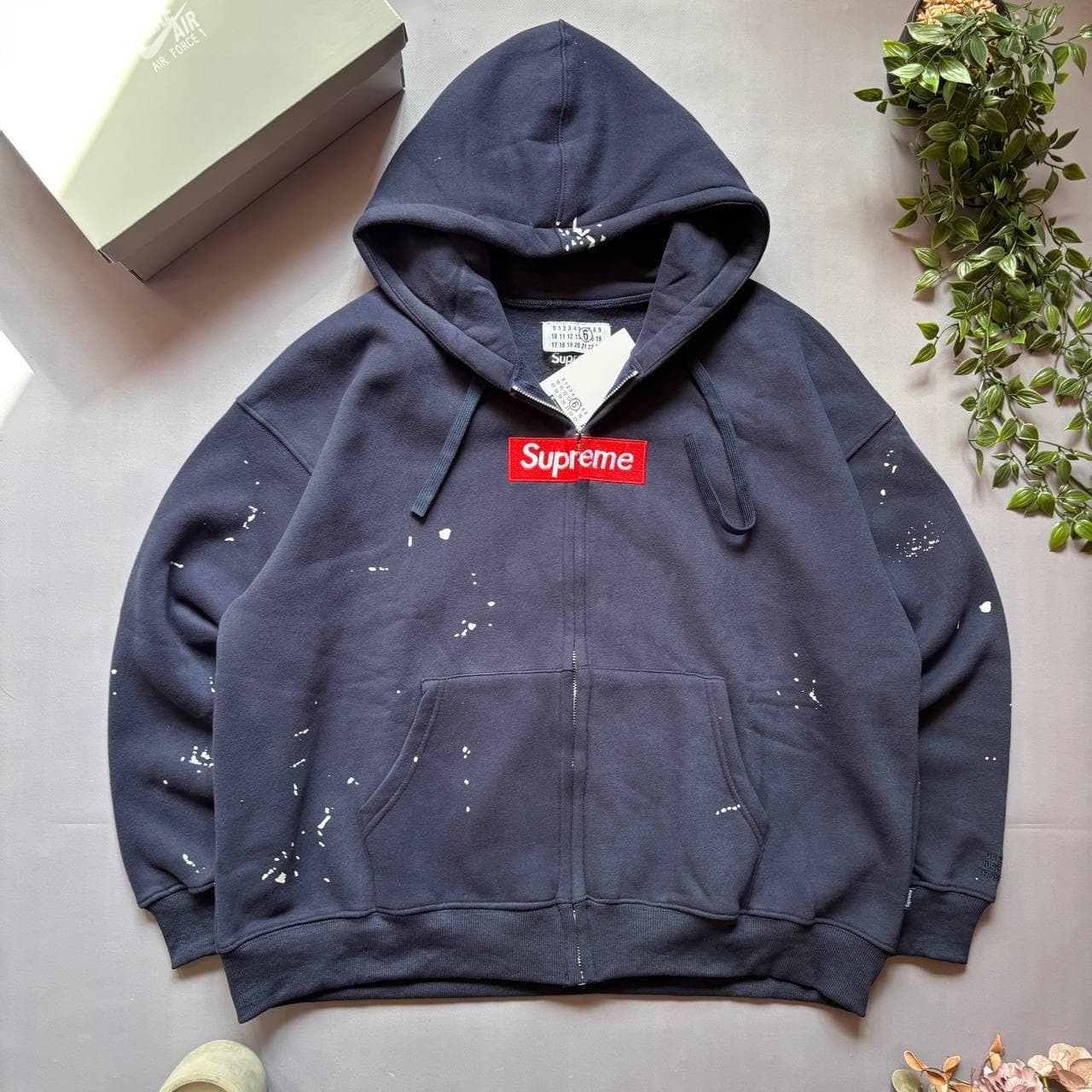Supreme x Maison Margiela Zip hoodie Blue