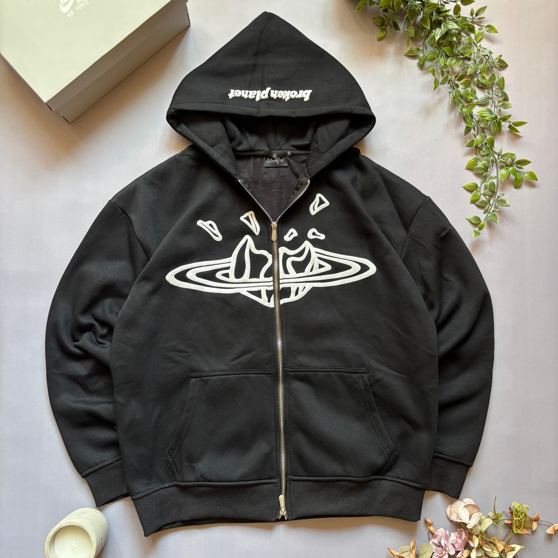 Broken Planet Zip hoodie Black