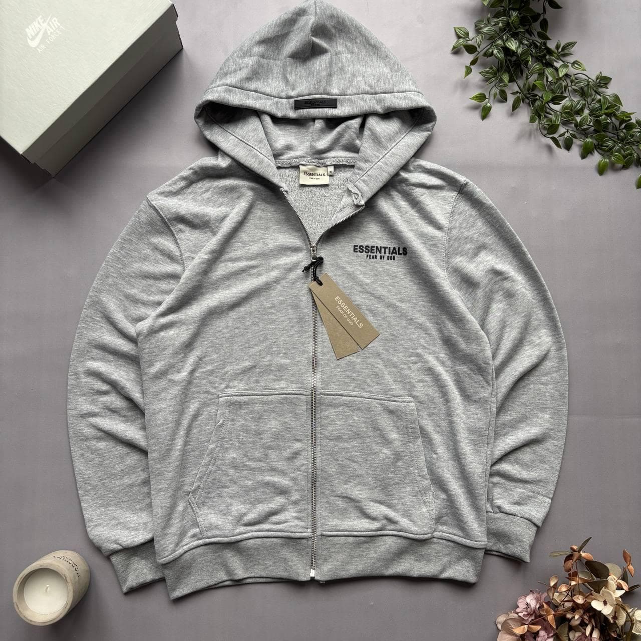 Essentials Zip hoodie Grey