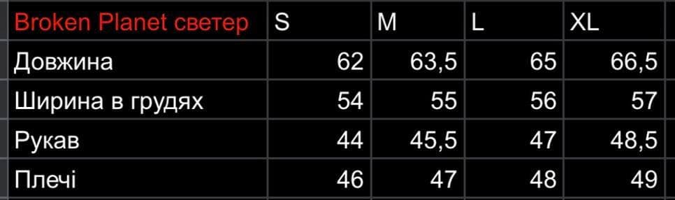 Size chart
