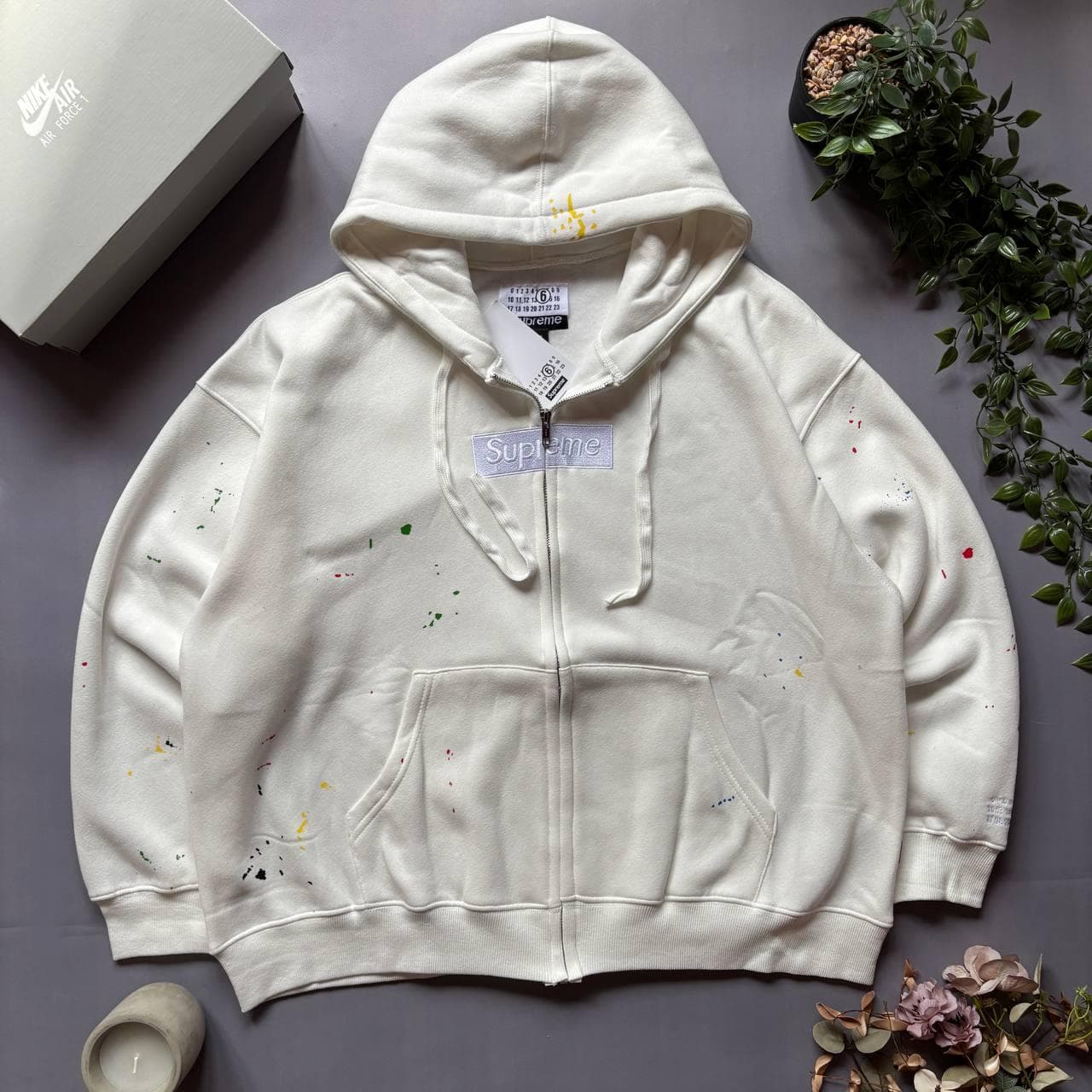 Supreme x Maison Margiela Zip hoodie White