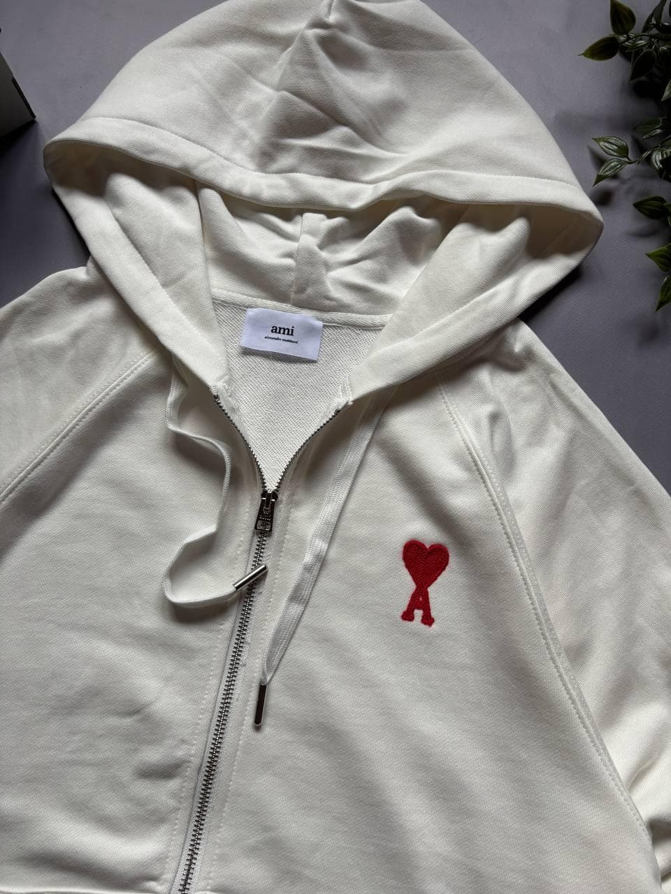 AMI Zip hoodie White, photo 4