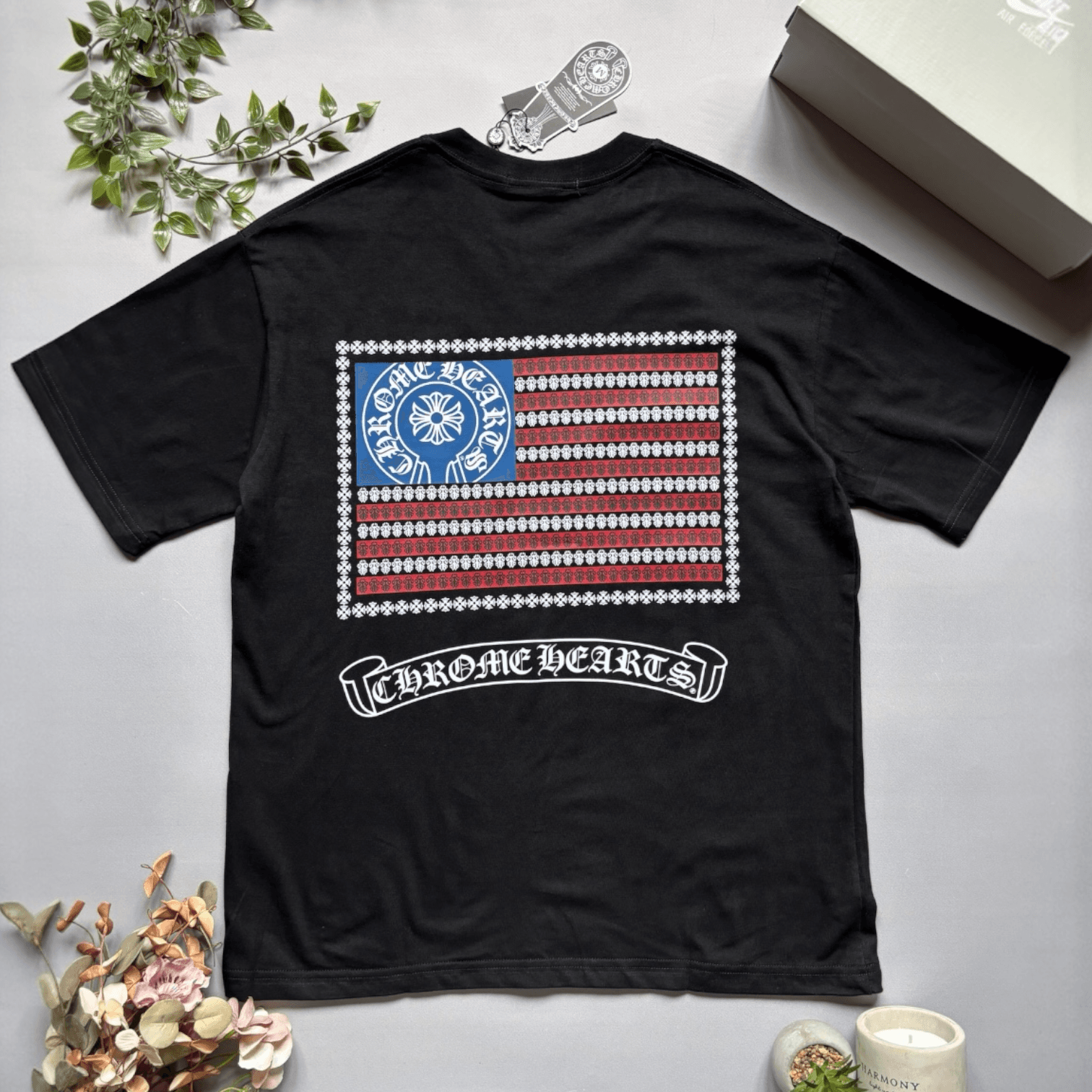 Chrome Hears USA Flag T-shirt Black