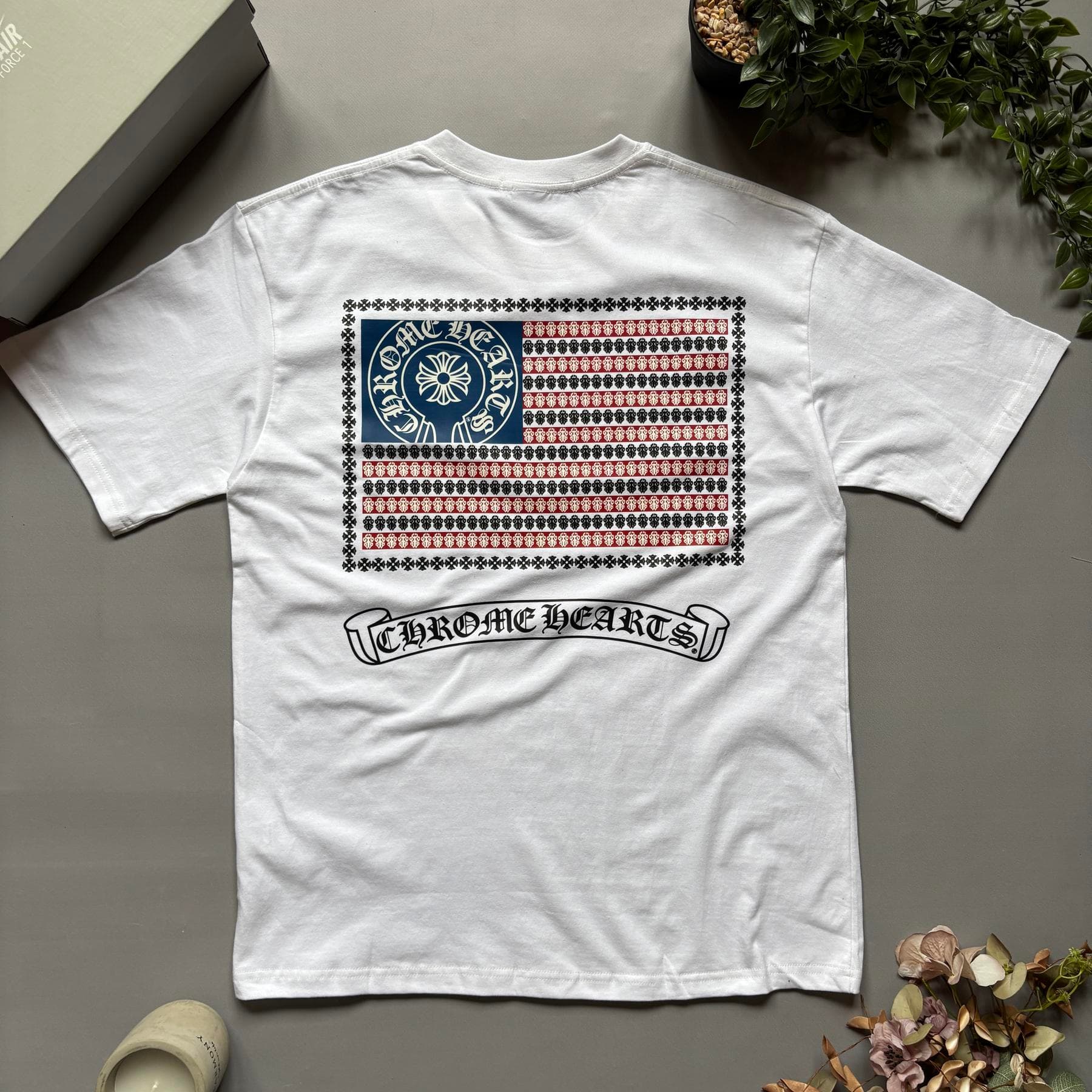 Chrome Hears USA Flag T-shirt White