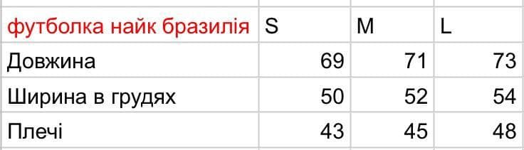 Size chart