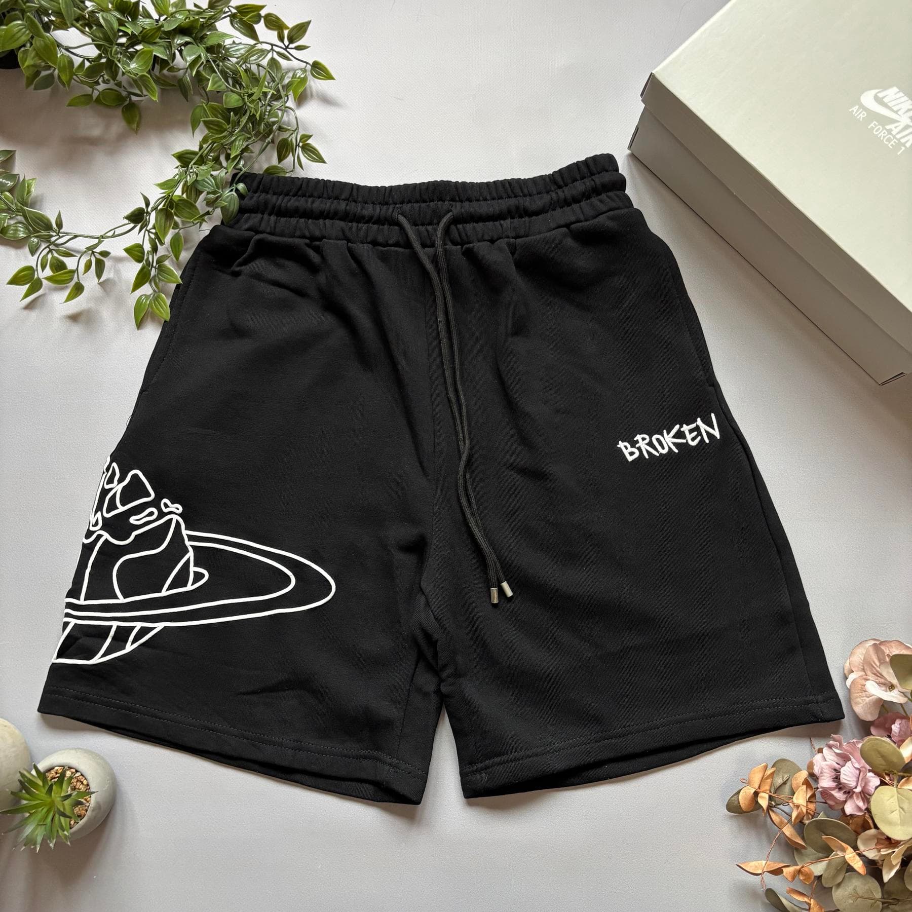 Broken Planet Shorts Black ( White Логотип )