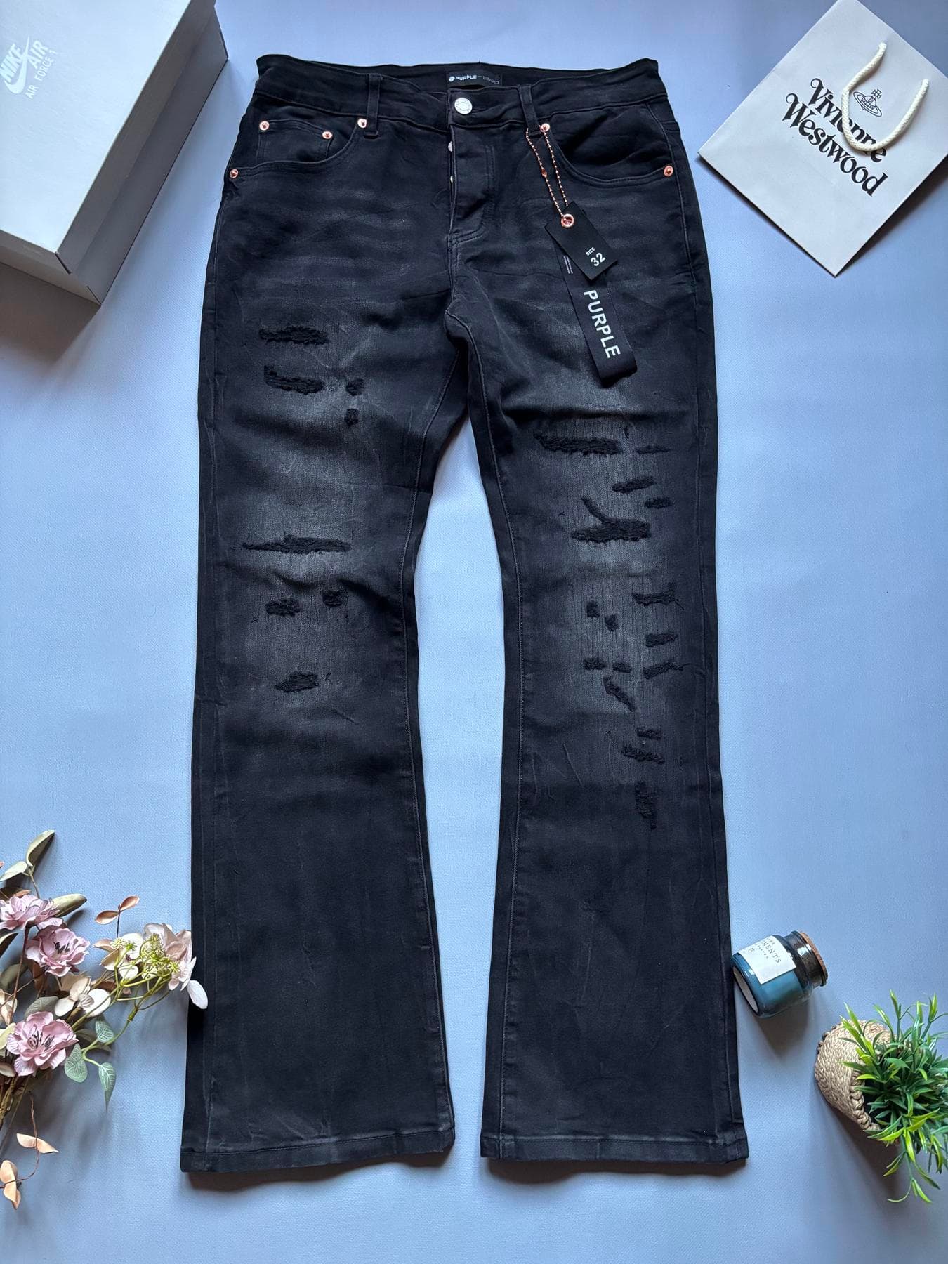 Purple Brand Flared Jeans Black 7011
