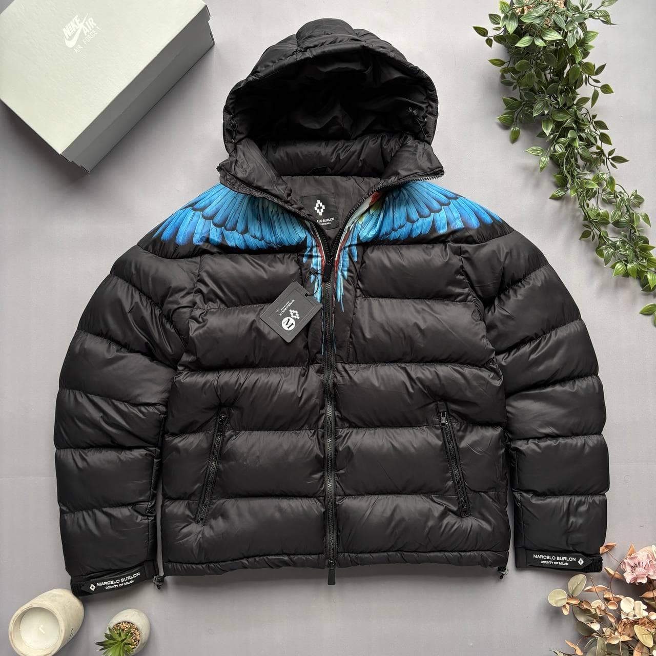 Marcelo Burlon Puffer jacket Blue