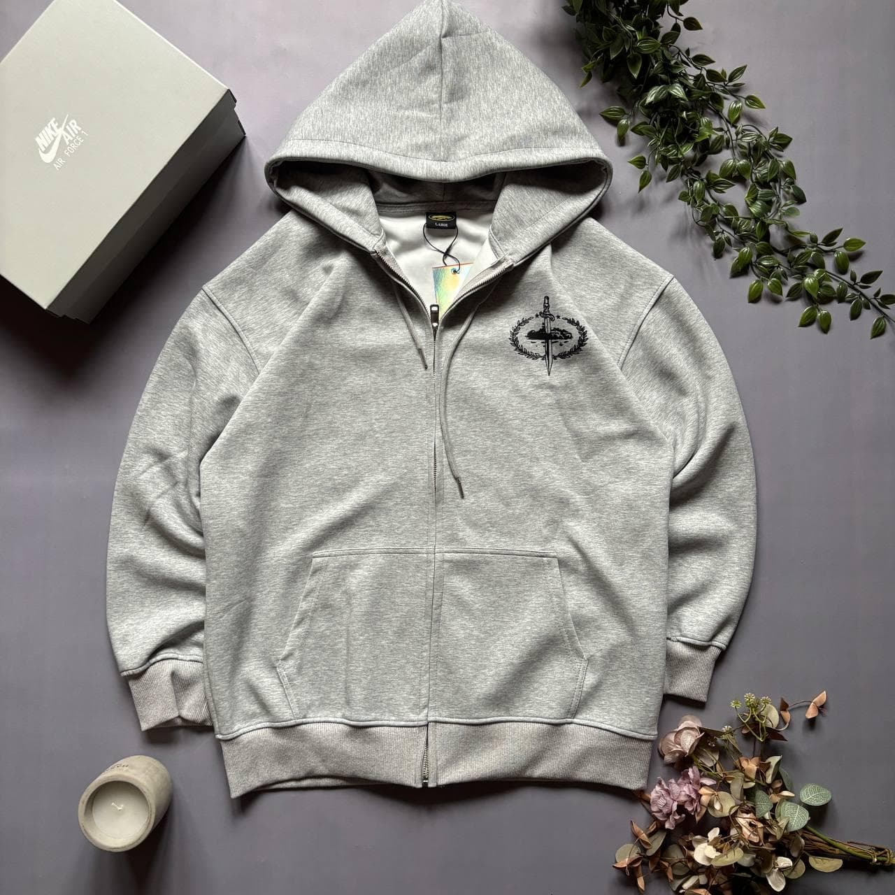 Corteiz x 21 Savage Zip hoodie Grey