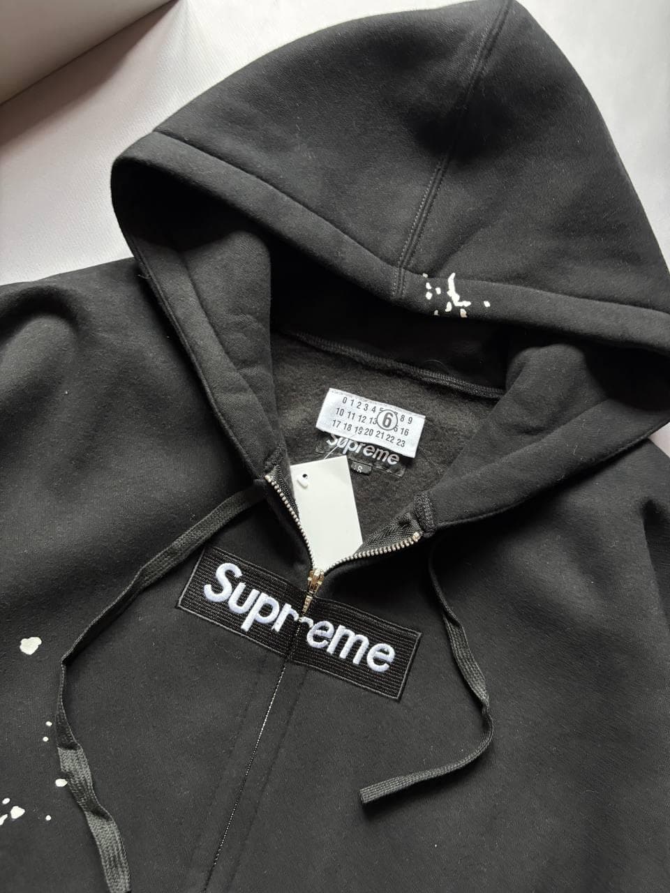 Supreme x Maison Margiela Zip hoodie Black, photo 4