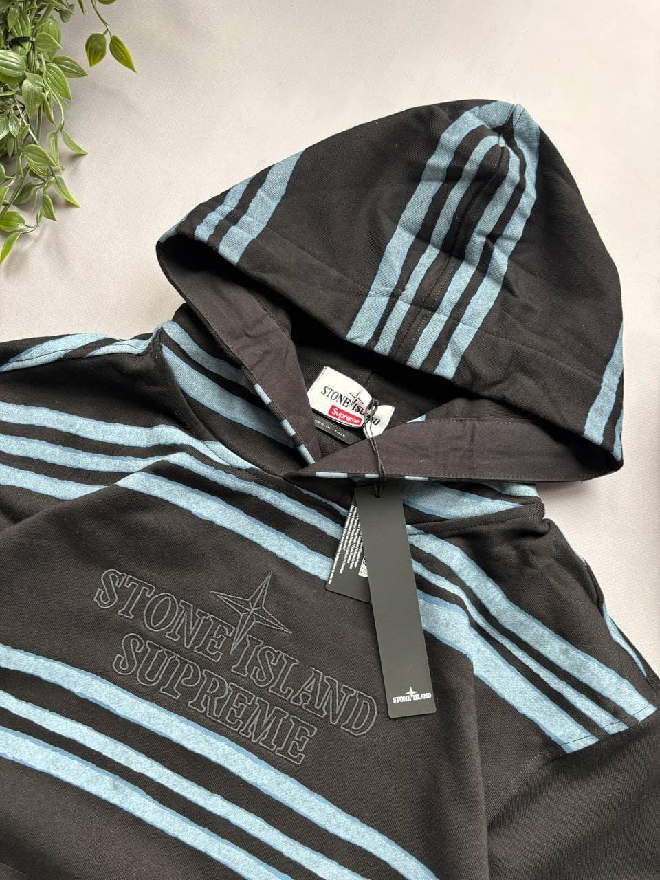Stone Island x Supreme Hoodie Чорне, photo 3