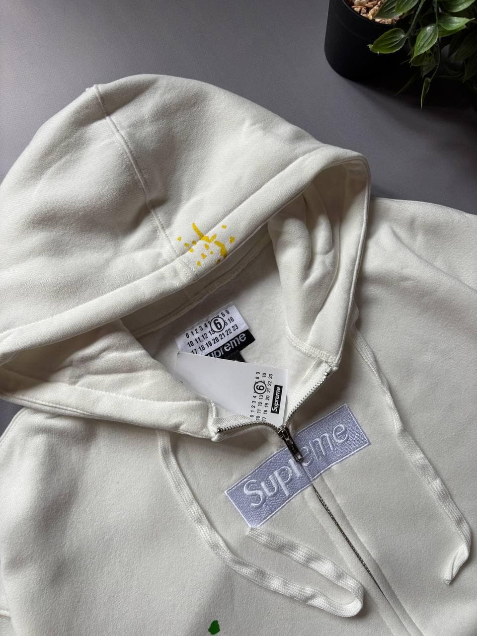Supreme x Maison Margiela Zip hoodie White, photo 3