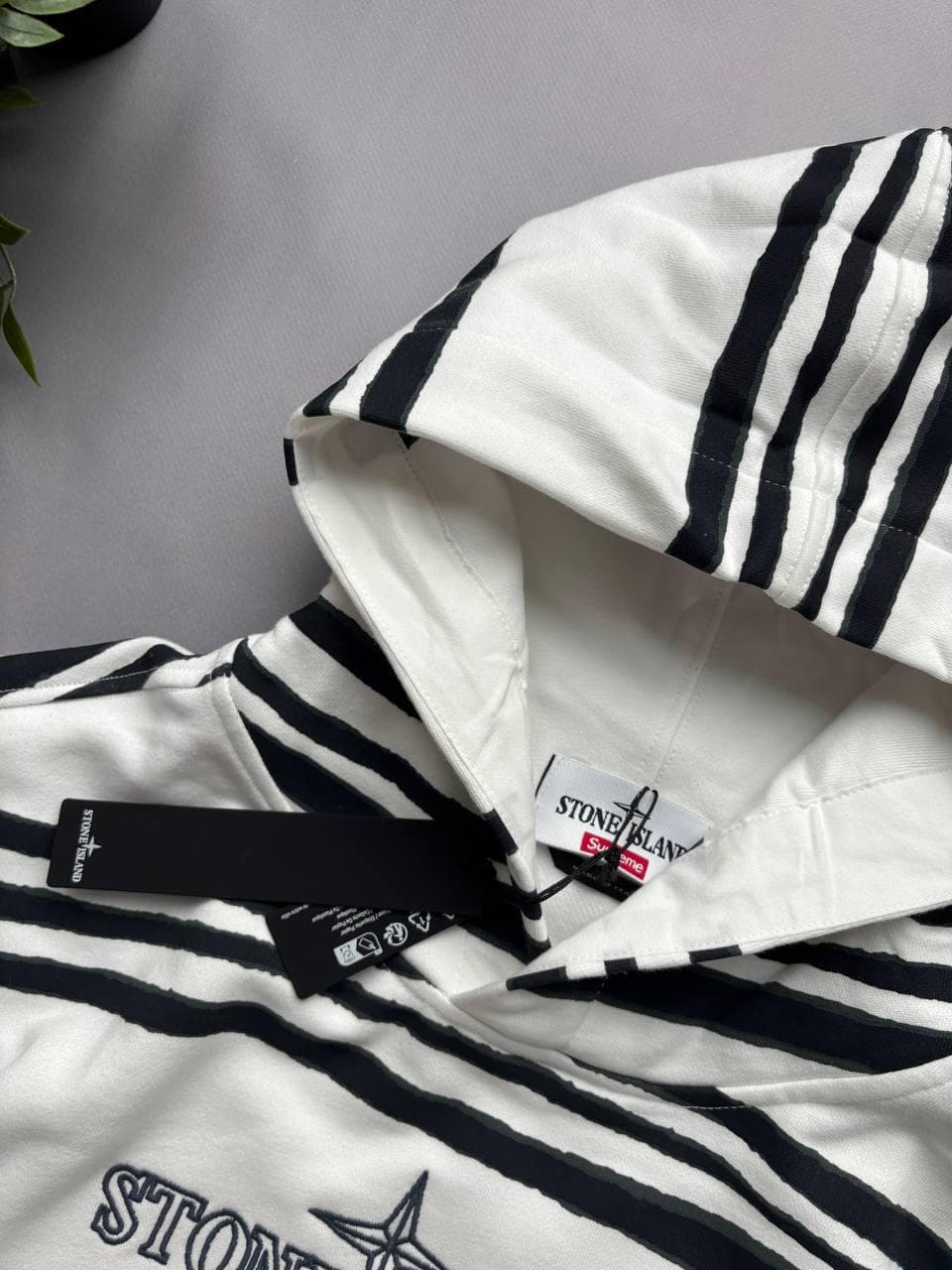 Stone Island x Supreme Hoodie Біле, photo 4