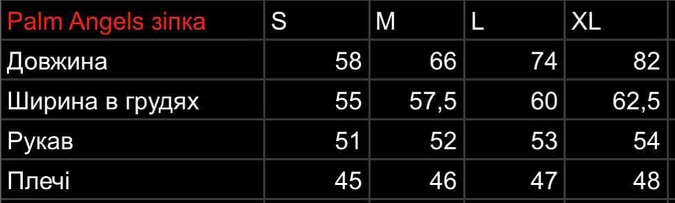 Size chart