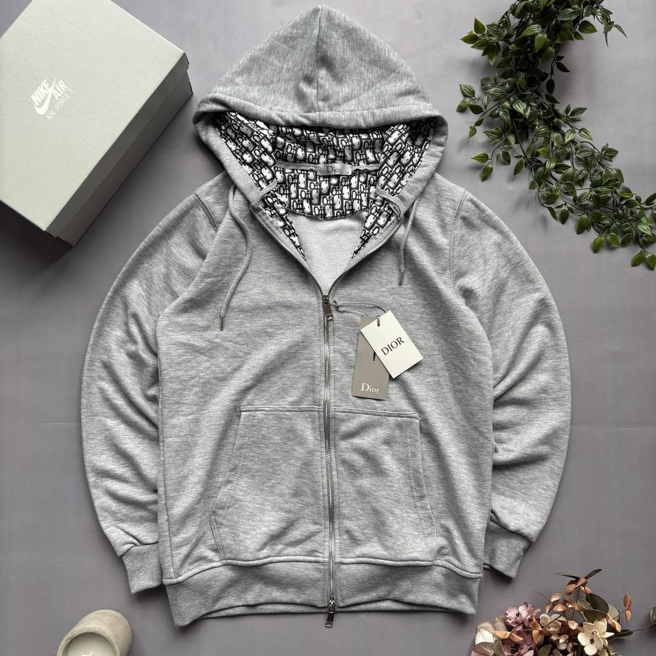 Dior Zip hoodie Grey