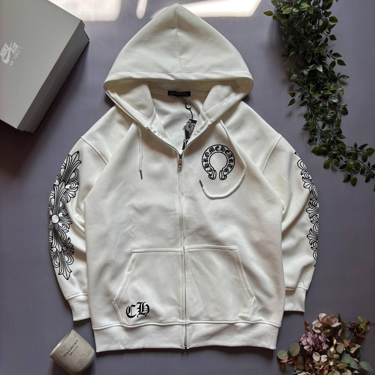 Chrome Hearts Zip Hoodie White